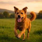 собака бегает на воле