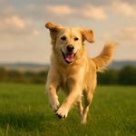 собака бегает на воле