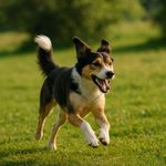 собака бегает на воле